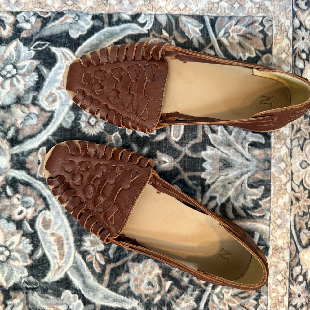 Nisolo Chestnut Leather Flats